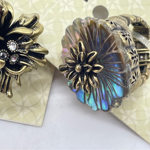 NEW Fossil Ring #2 Stretch Floral Iridescent NWT - Picture 4 of 8